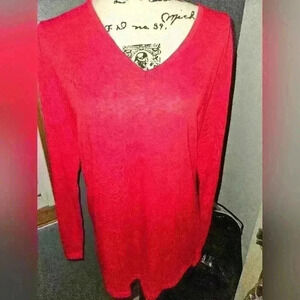 Faded Glory Red Long Sleeve Womans Top Size XL